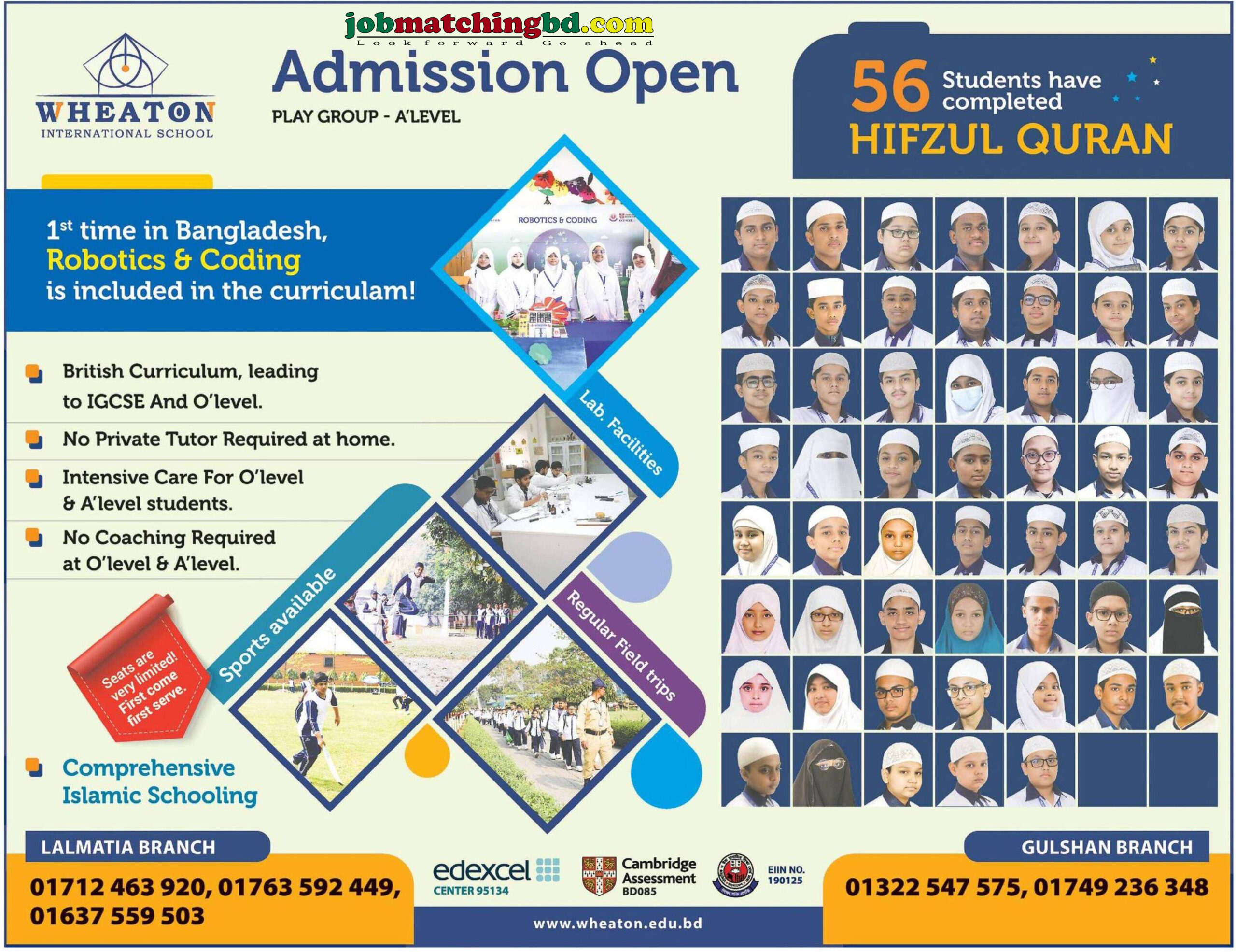 WHEATON International School- Admission Notice