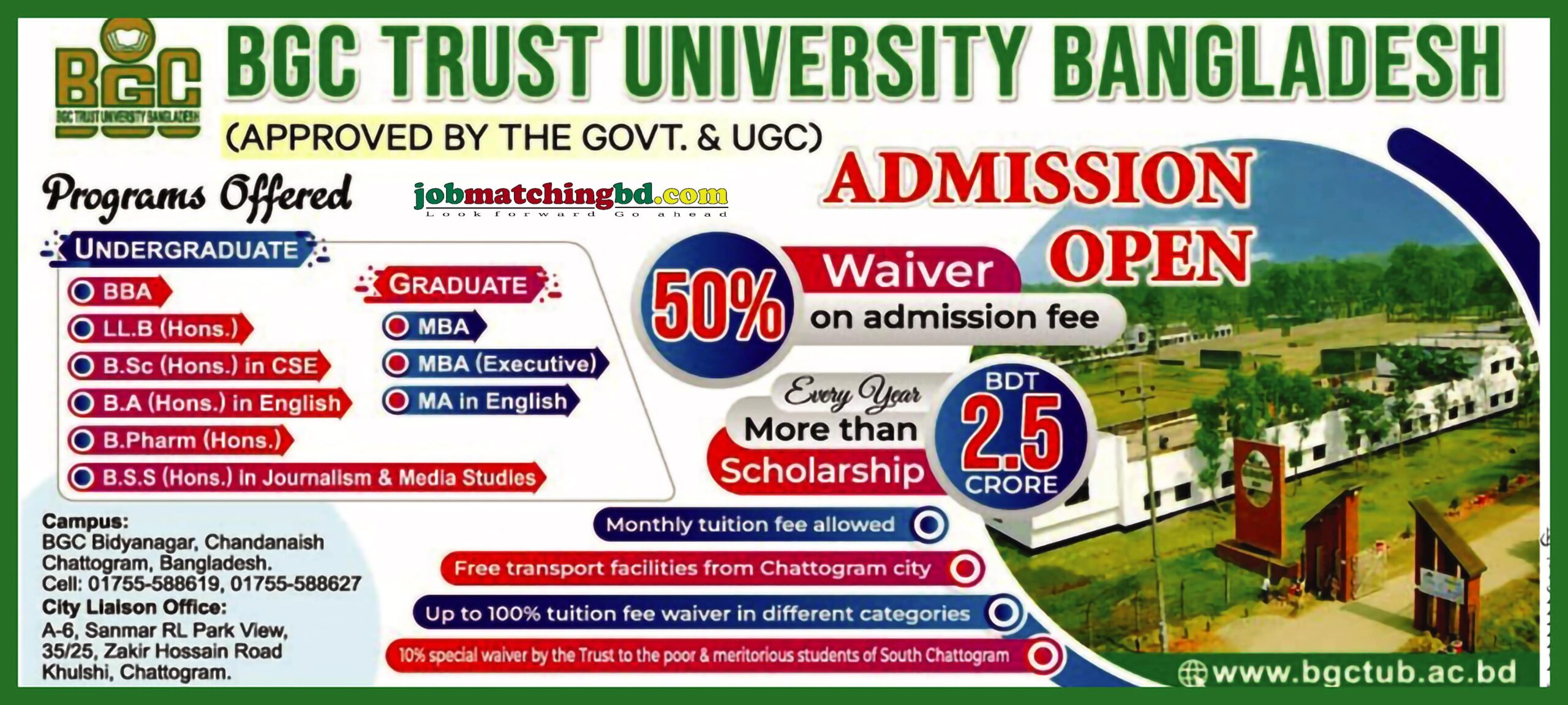 BGC Trust University Bangladesh - Admission Notice