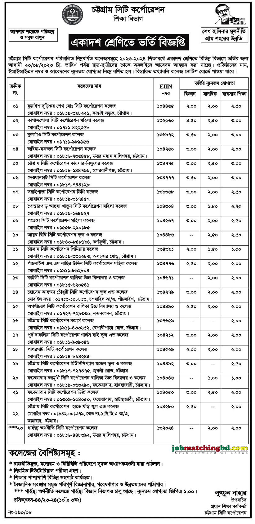 চট্টগ্রাম সিটি কর্পোরেশন শিক্ষা বিভাগ