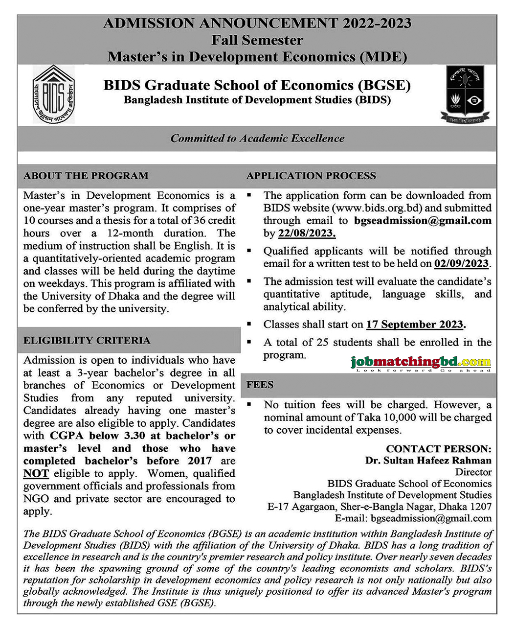 BIDS Graduate School of Economics