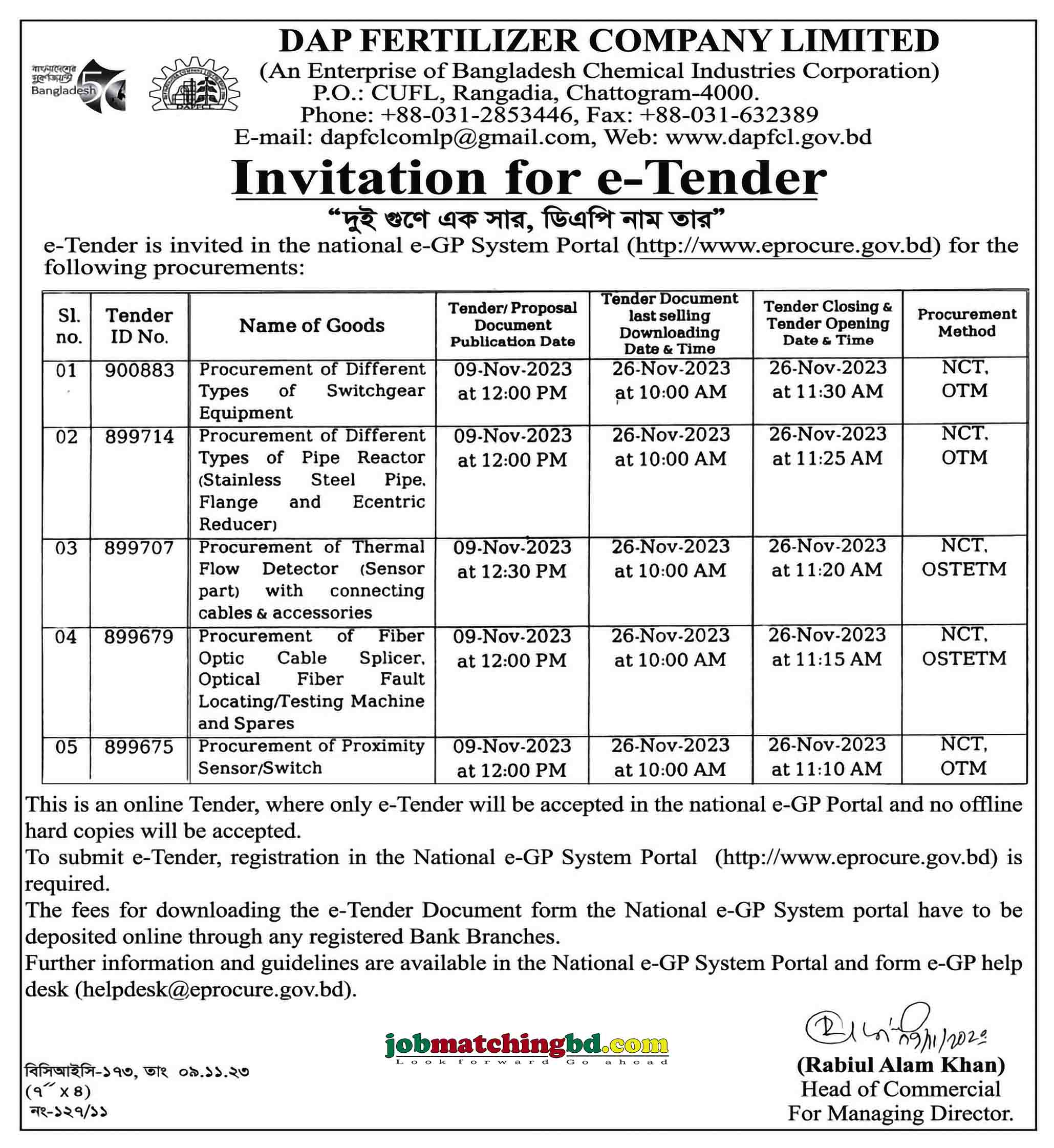 Dap Fertilizer Company Limited