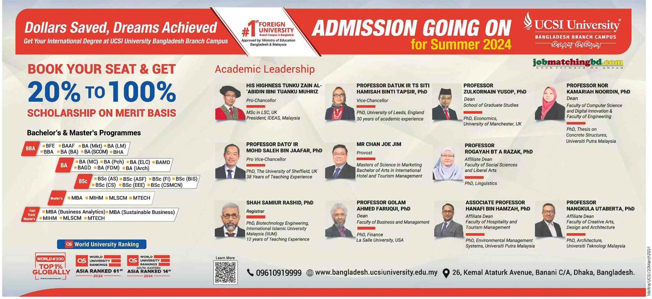 UCSI University Admission 2024