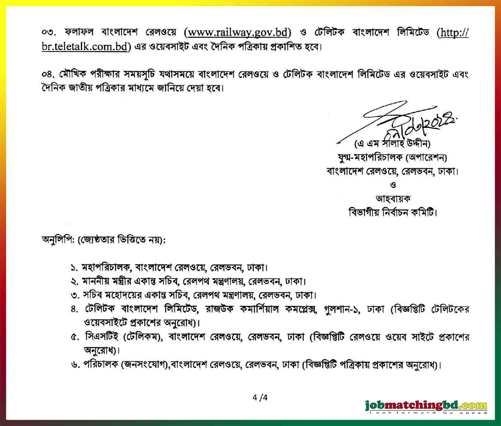 Bangladesh Railway Job Exam Result 2024 