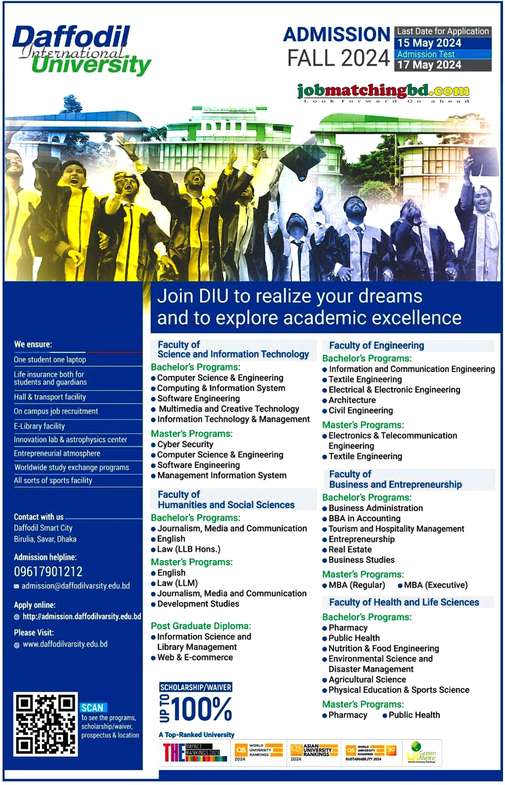 Daffodil International University Admission 2024