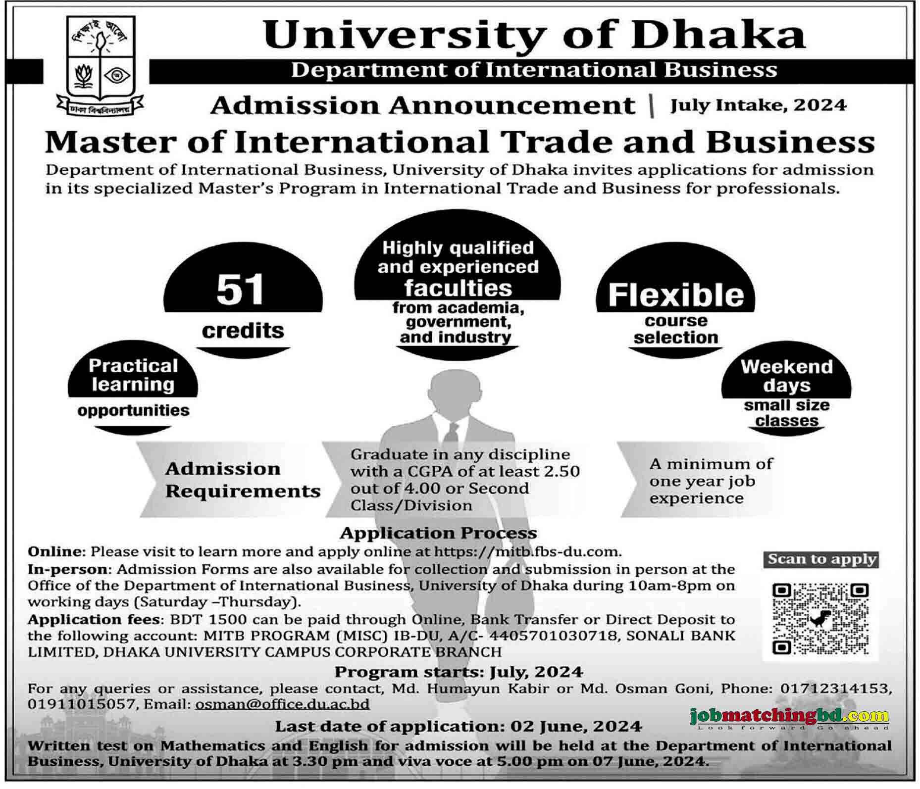 University of Dhaka Admission 2024