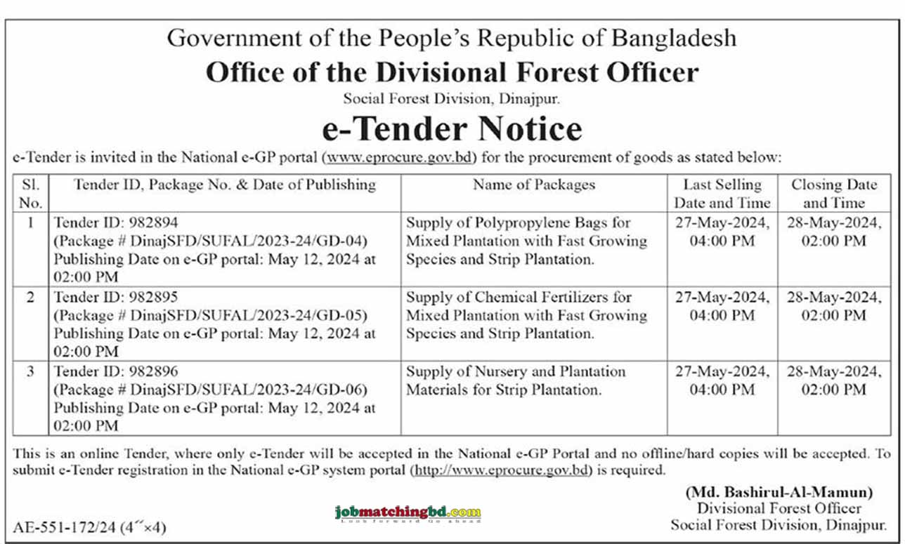 Social Forest Division Tender 