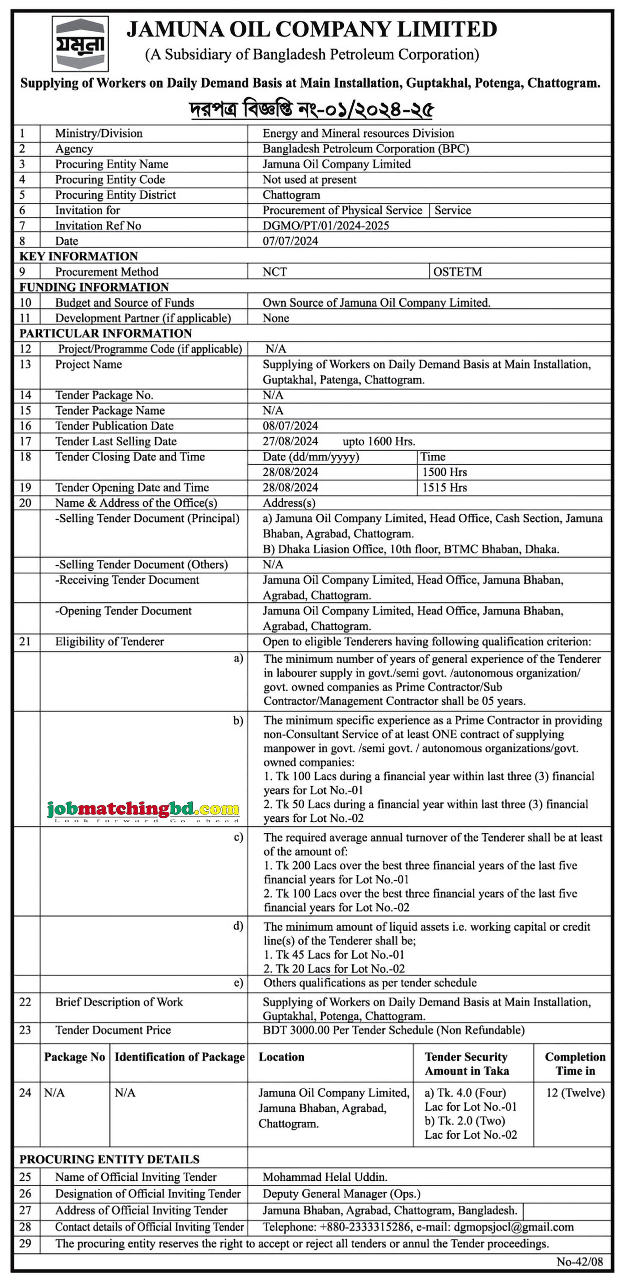 Jamuna Oil Company Limited