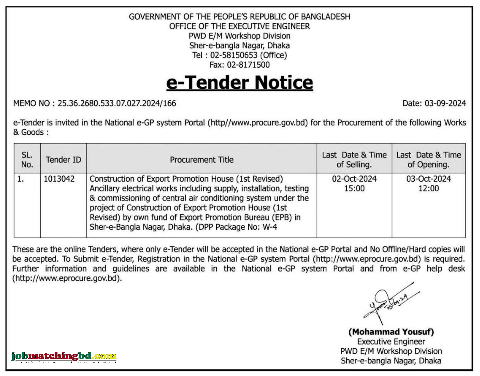 PWD Tender
