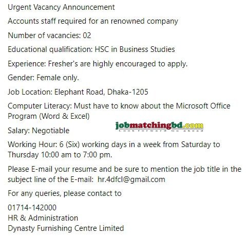 Female Job Circular 2024