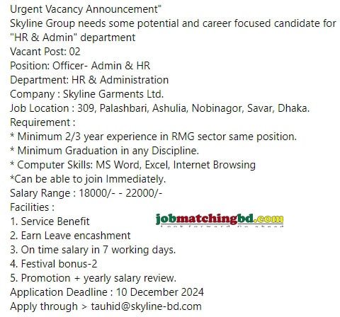 HR Job Circular 2024