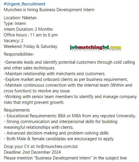 Internship Job 2024