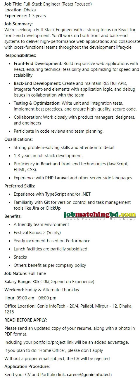 IT Jobs In Bangladesh 2024