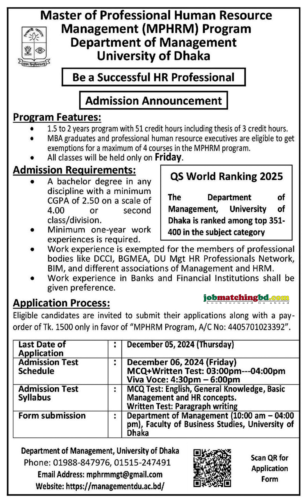 Dhaka University Admission