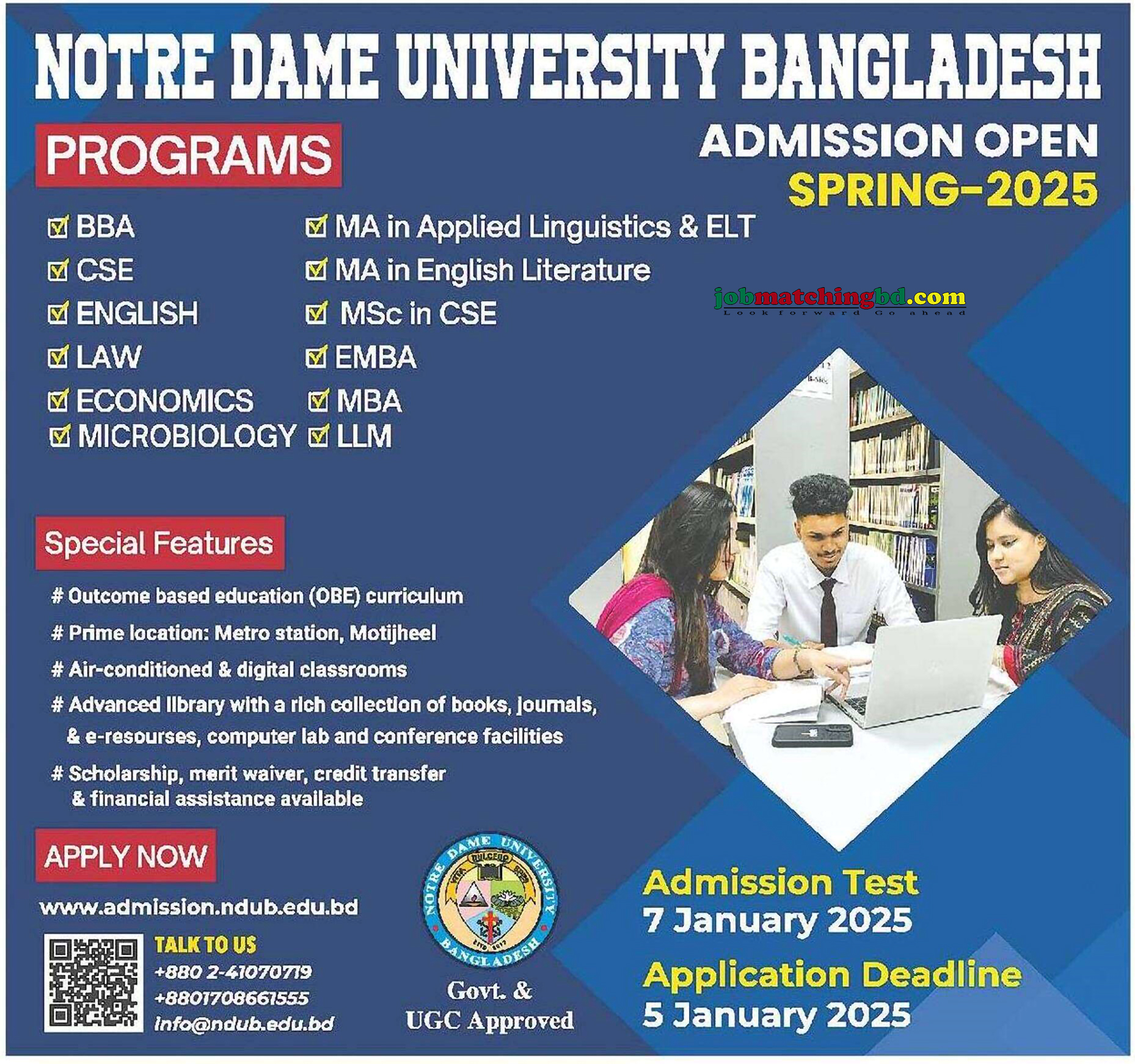 Notre Dame University Bangladesh Admission
