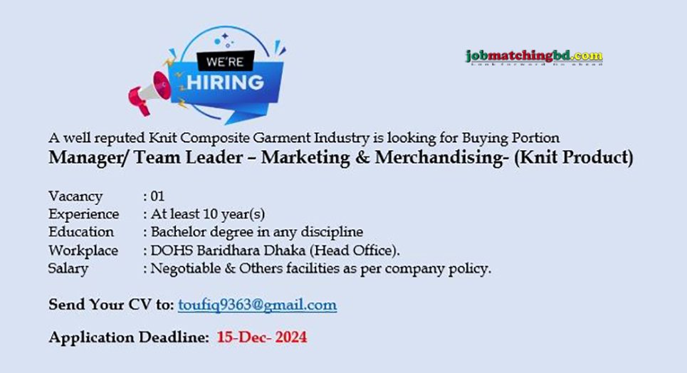 Garments Job Circular