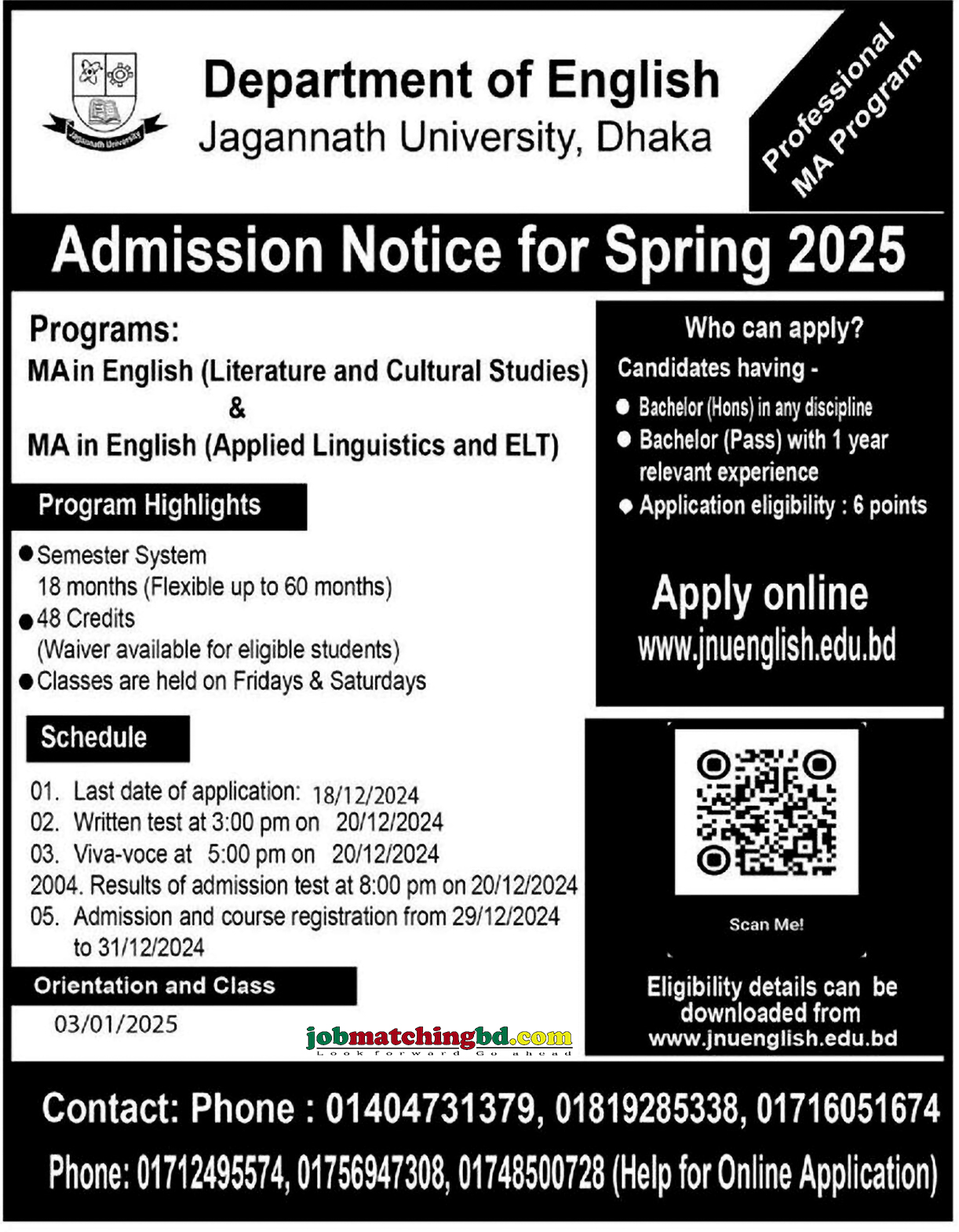 Jahangirnagar University Admission