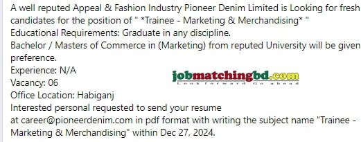 Marketing Degree Jobs Circular 2024