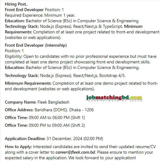 IT Job Sector in Bangladesh 2024