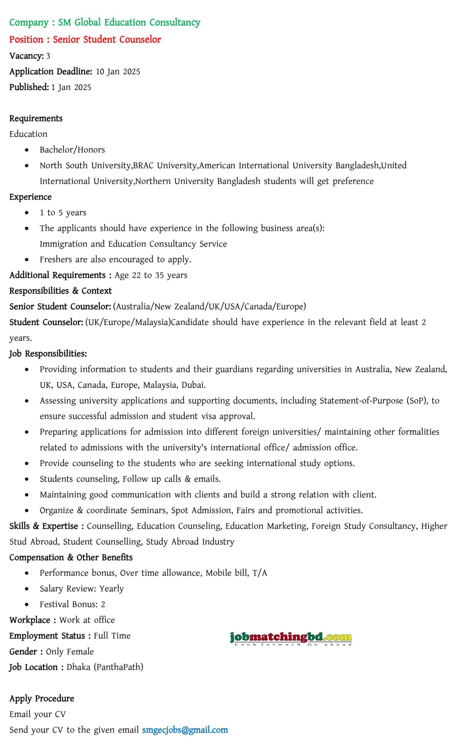 Research Job in Bangladesh