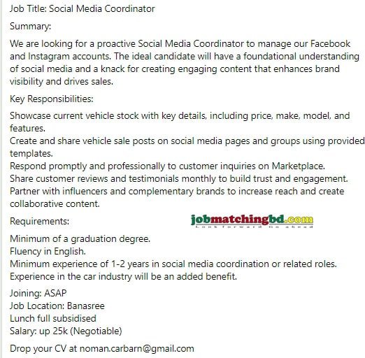 Social Media Jobs Circular 2025