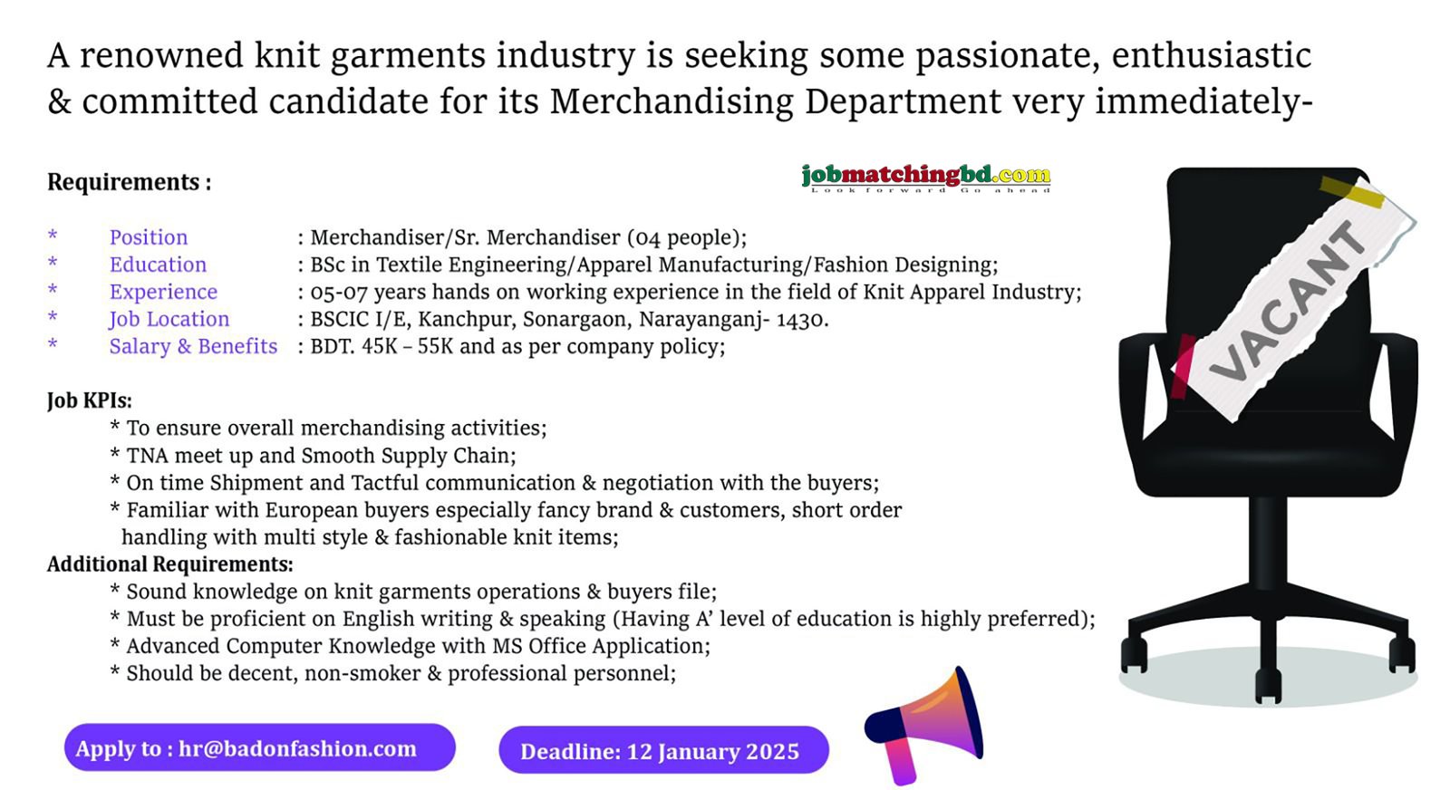 Garments Job Circular