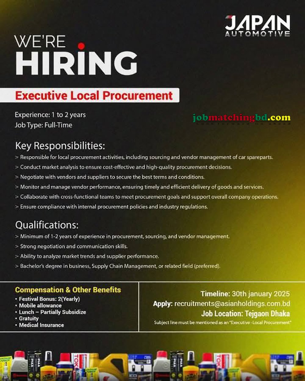 Commercial Job in Dhaka