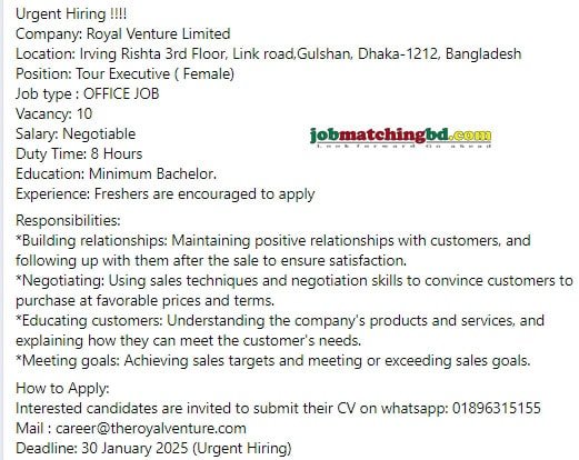 Executive Jobs Circular 2025