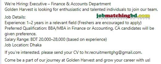 Accounts Finance Jobs Circular 2025