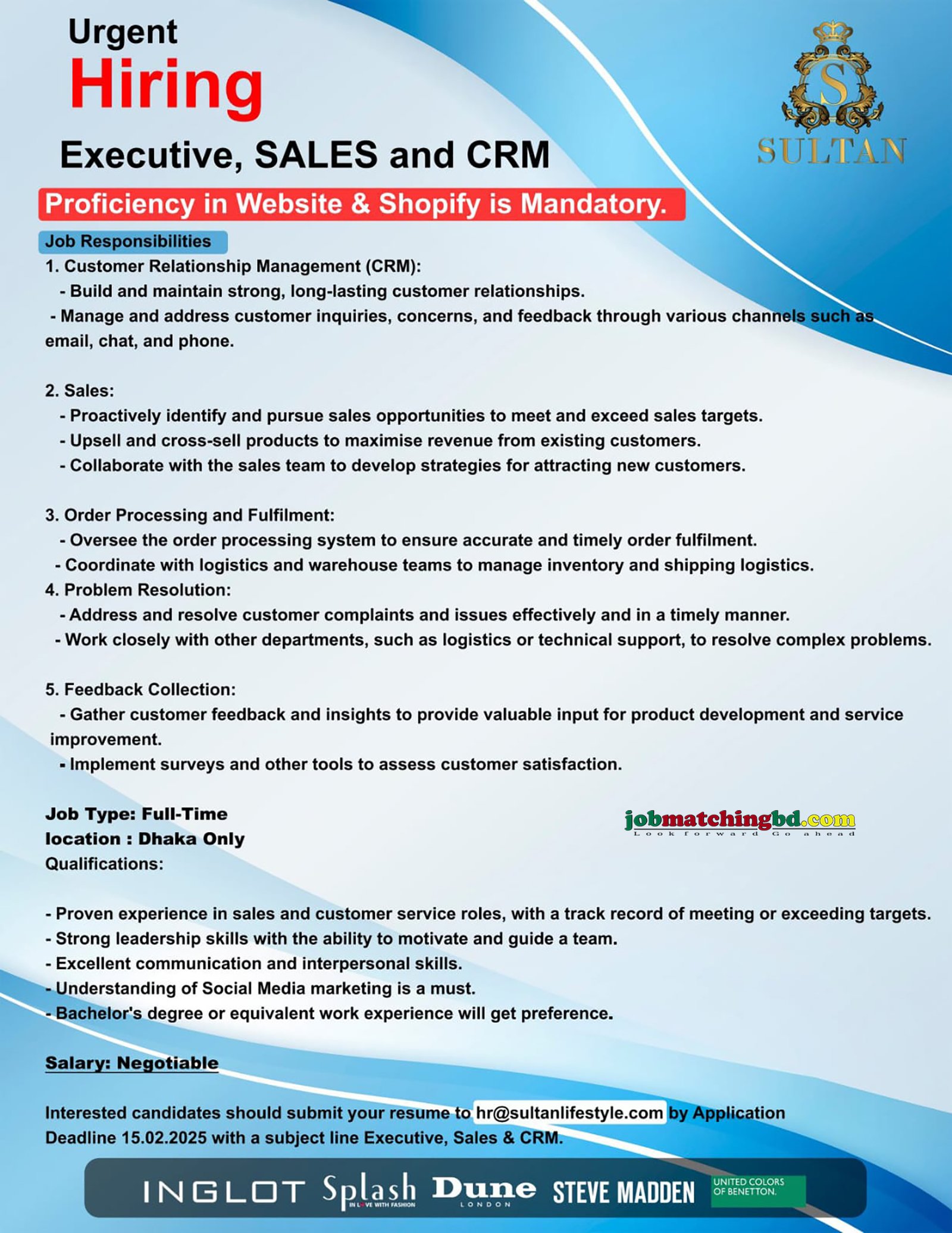 Sales Job in Dhaka