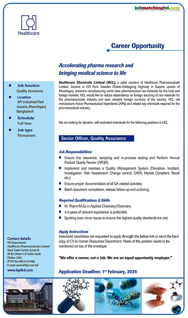 Pharmaceutical Job Circular