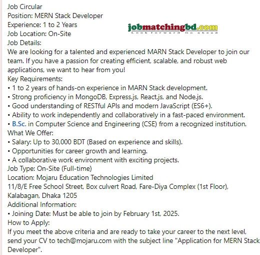 IT Jobs in Bangladesh 2025