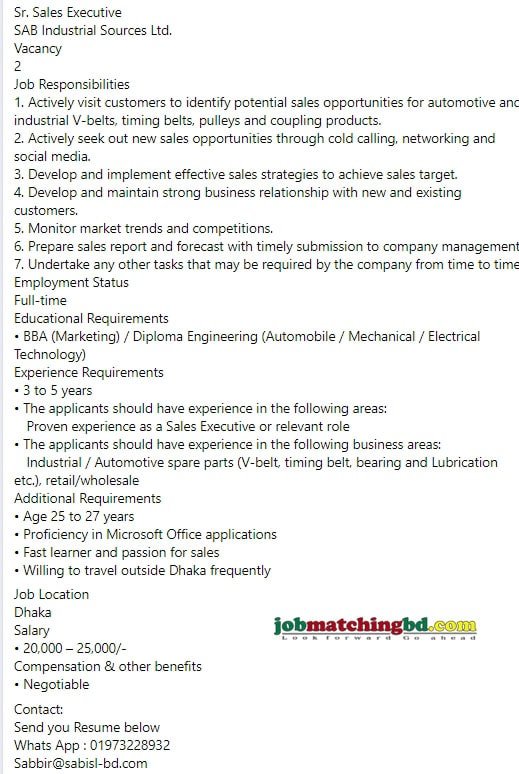 Sales Marketing Jobs Circular 2025