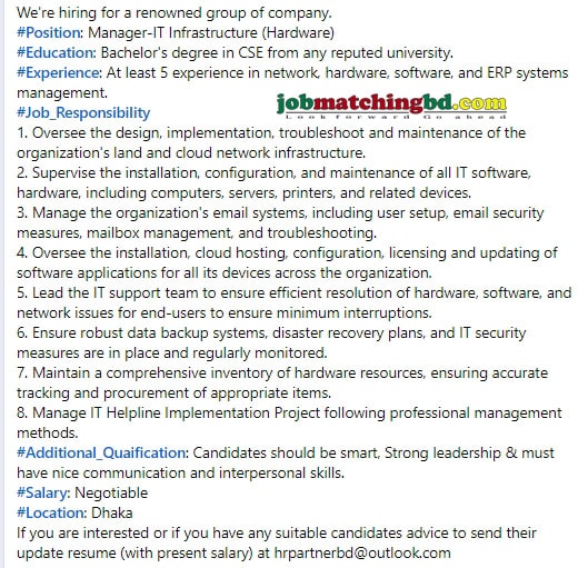 IT Jobs in Dhaka 2025