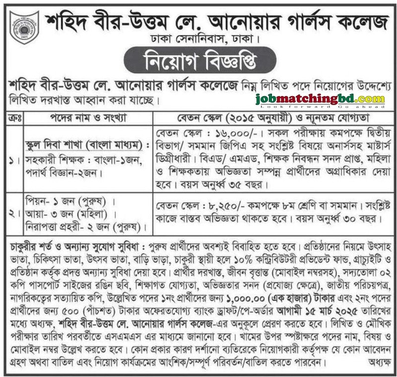 Teacher Job in Dhaka Circular 2025