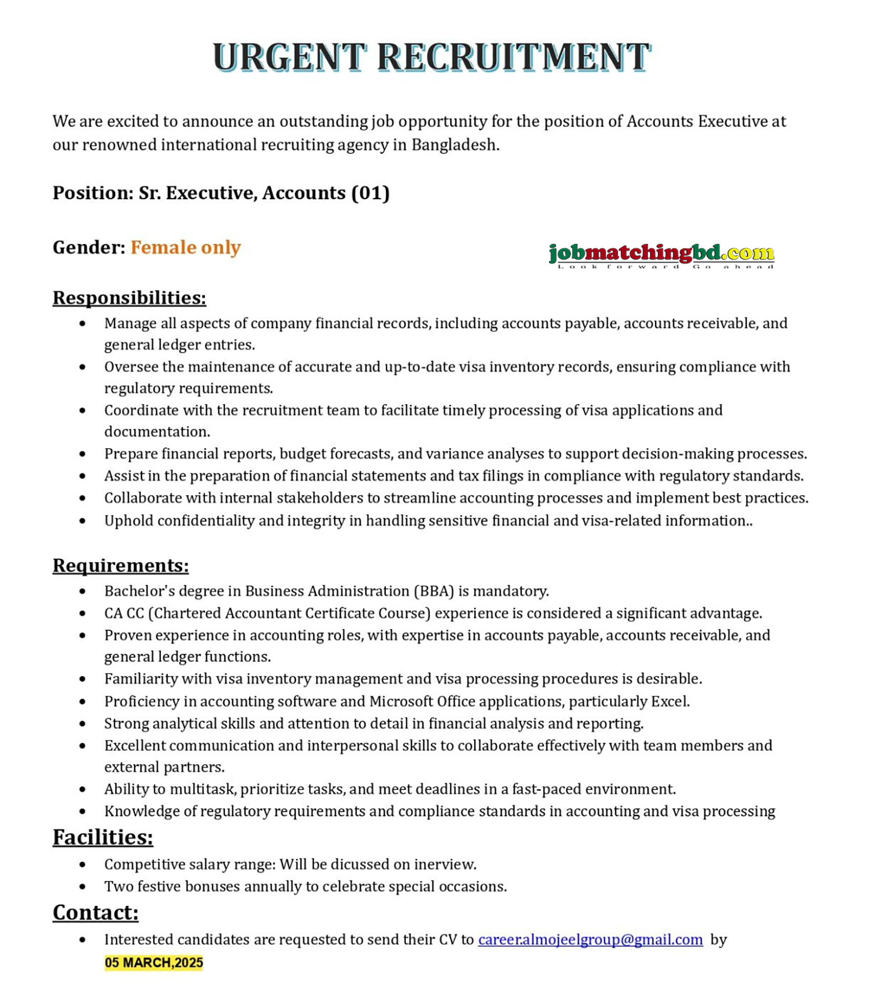 Accounting and Finance Job