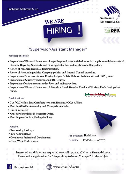 Accounts Job in Dhaka