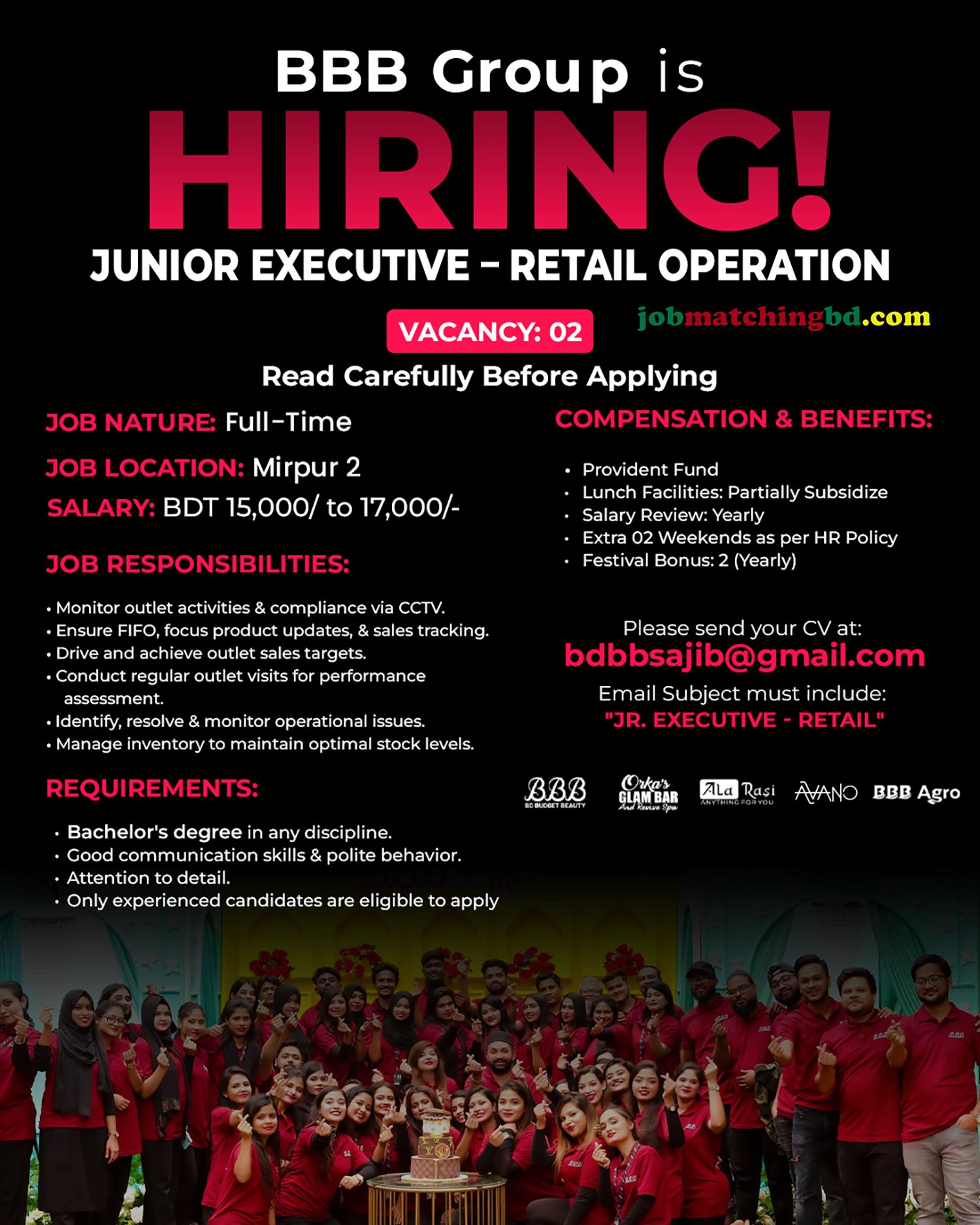 Commercial Job in Dhaka