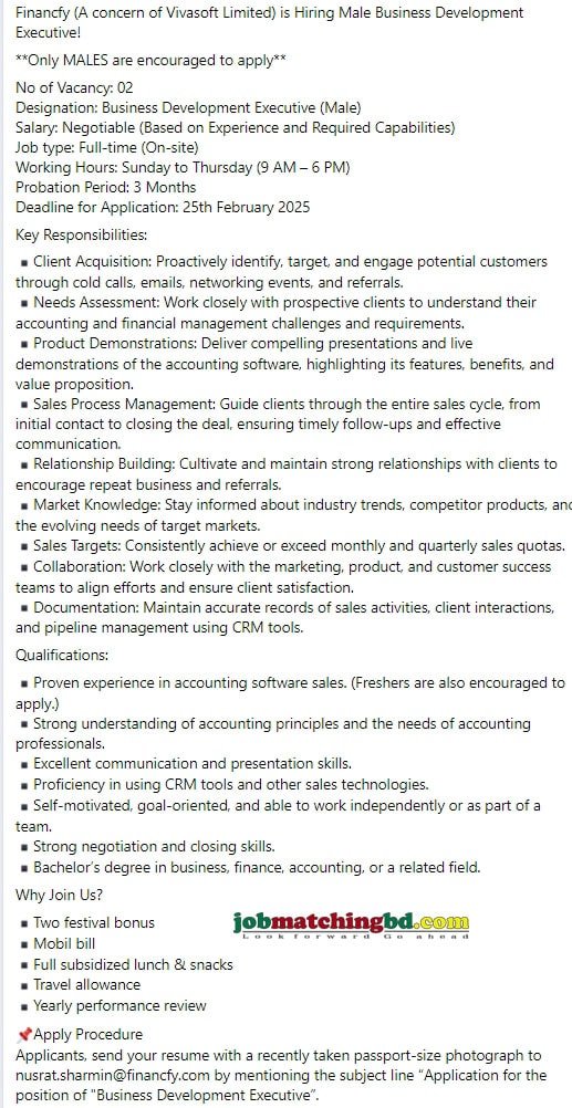 Sales and Marketing Jobs Circular 2025