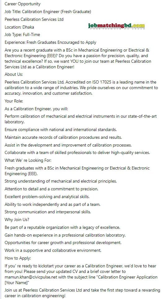 Engineer Jobs in Bangladesh 2025