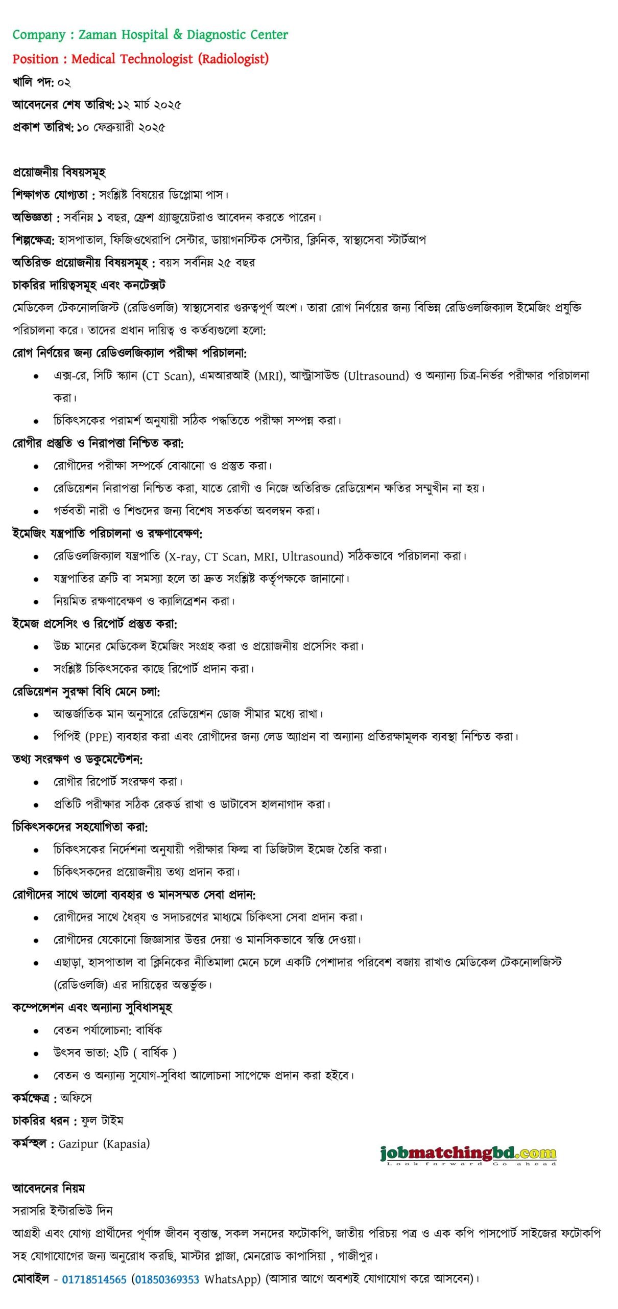 Medical Jobs in Dhaka
