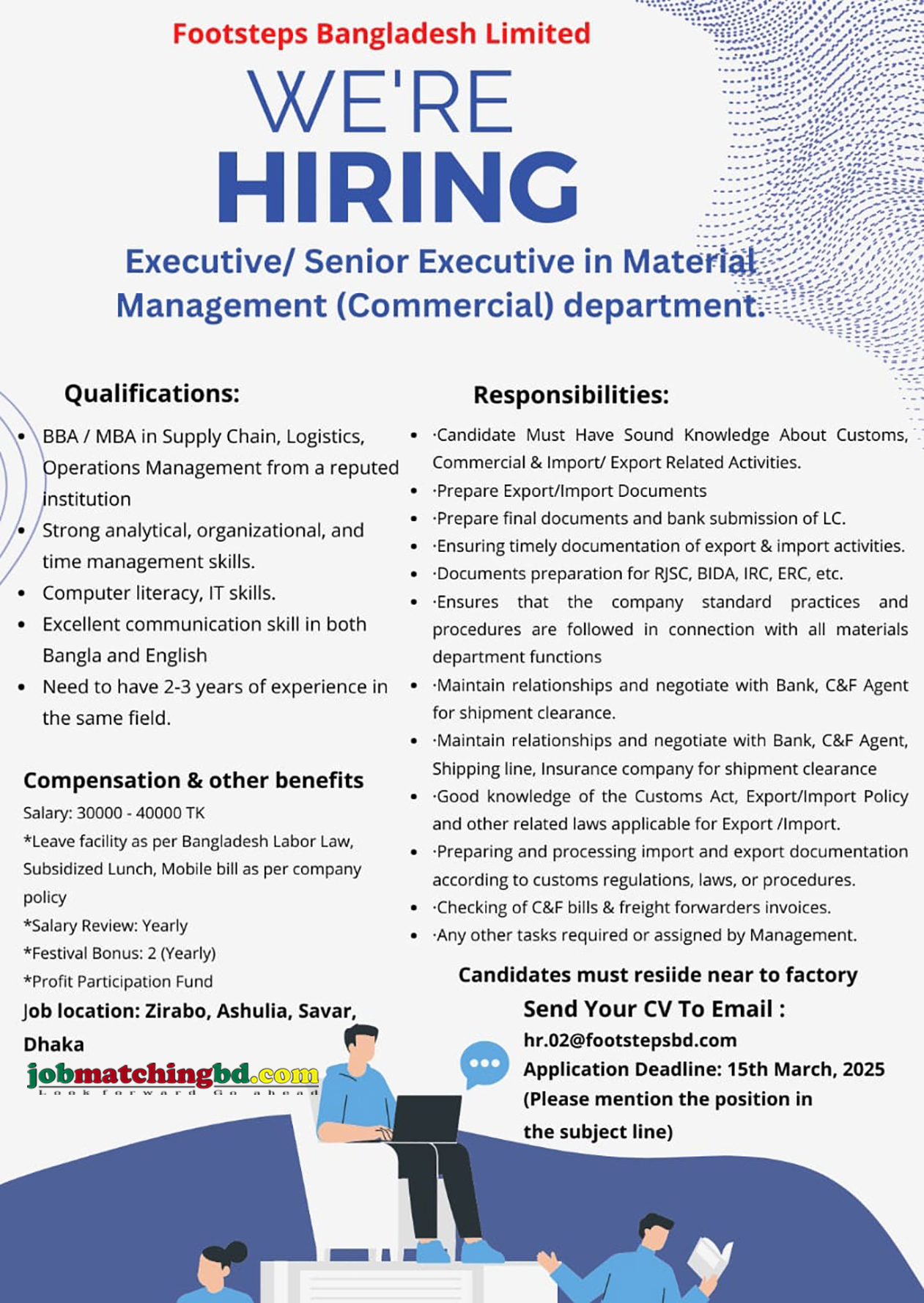 Commercial Job in Dhaka