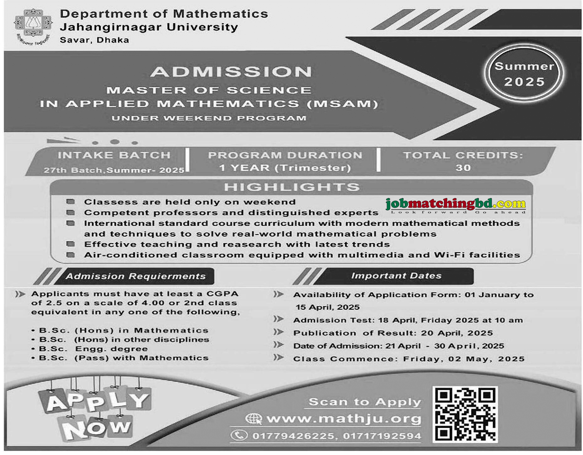 Jahangirnagar University Admission 