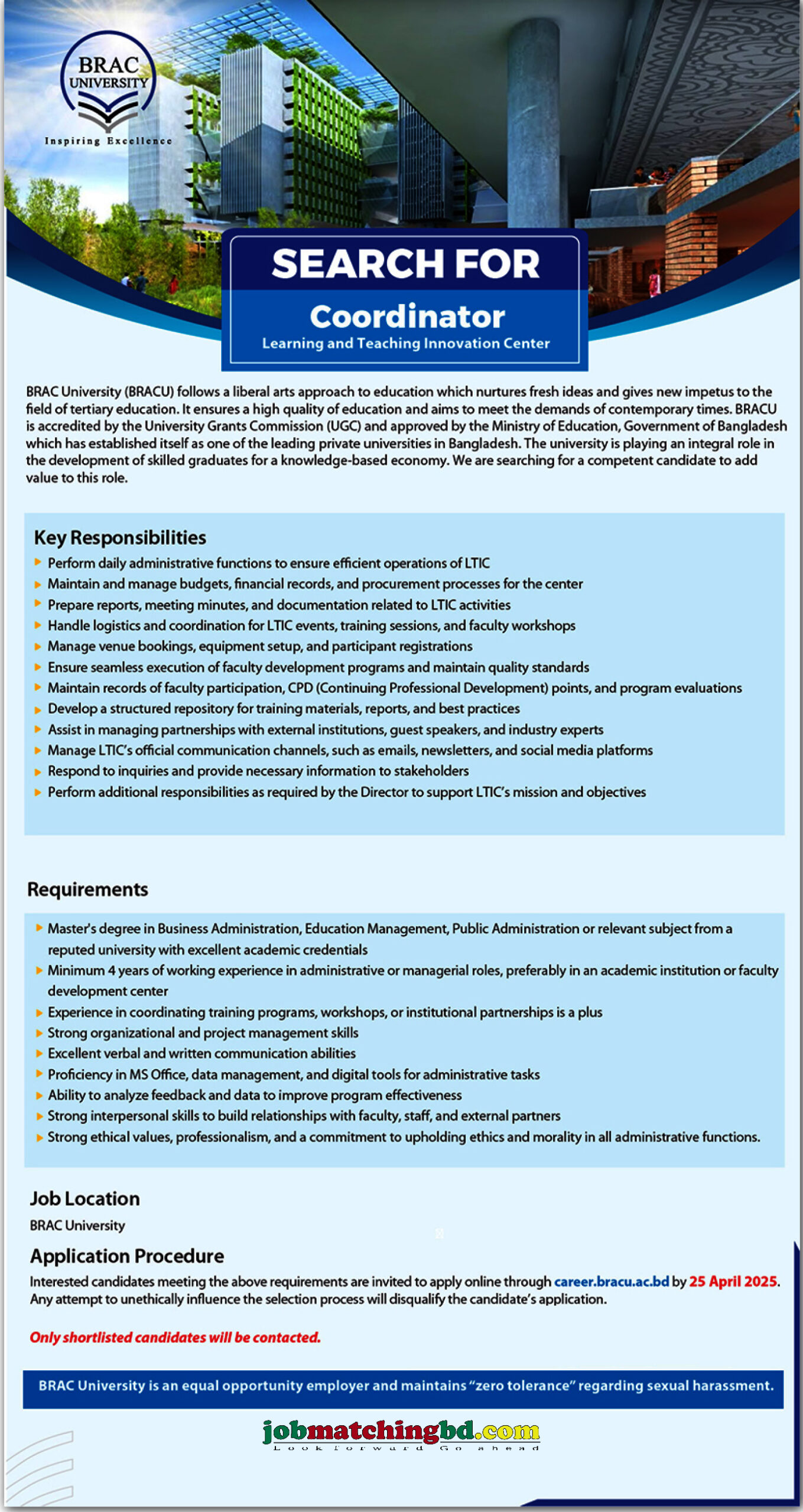 BRAC University Job Circular