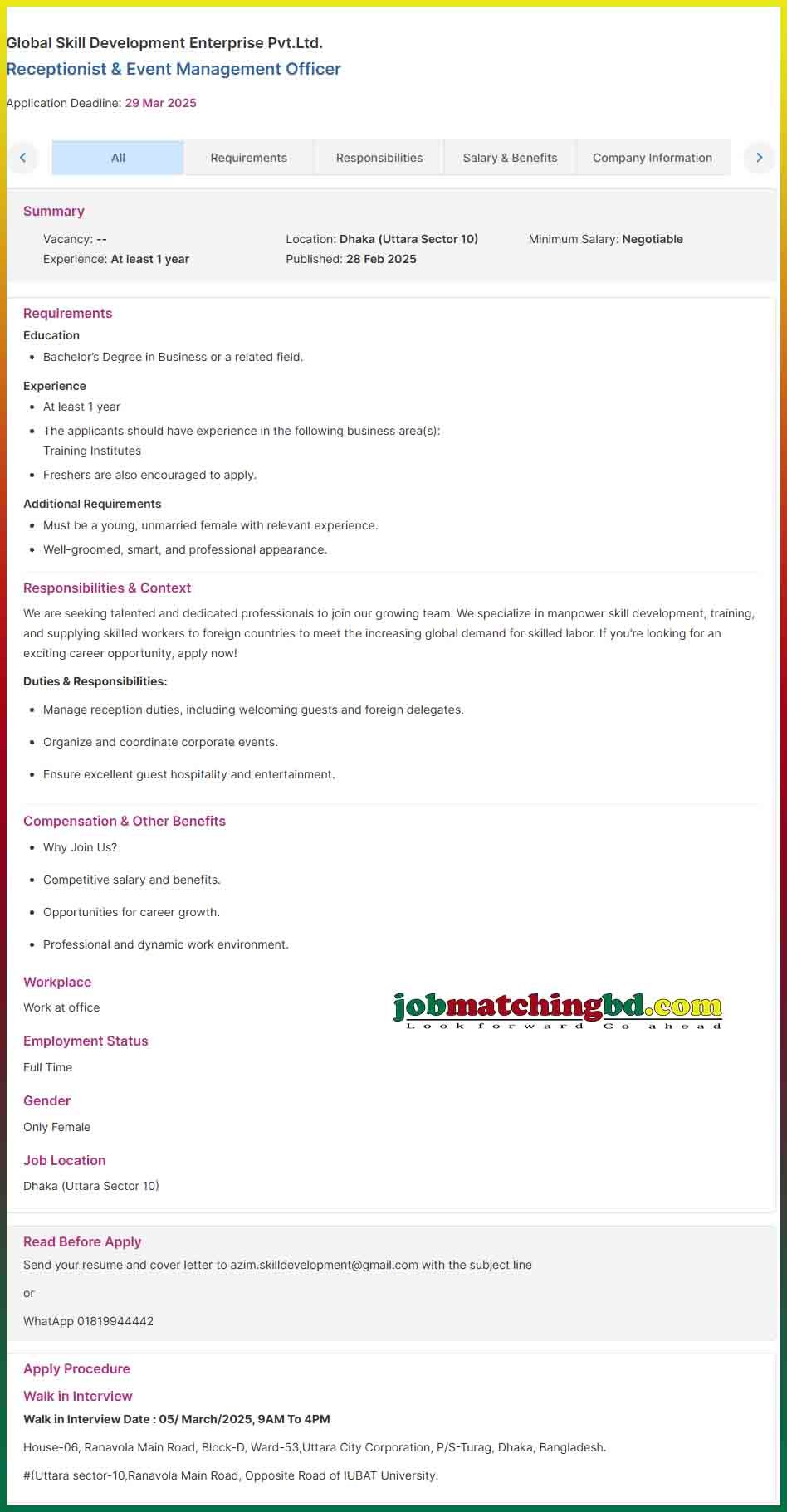 Receptionist Jobs