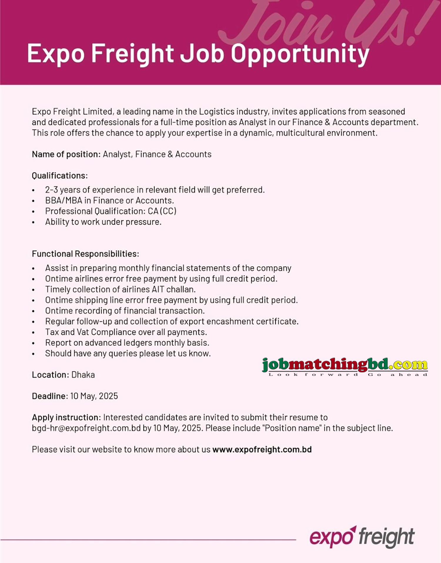 Accounting and Finance Job