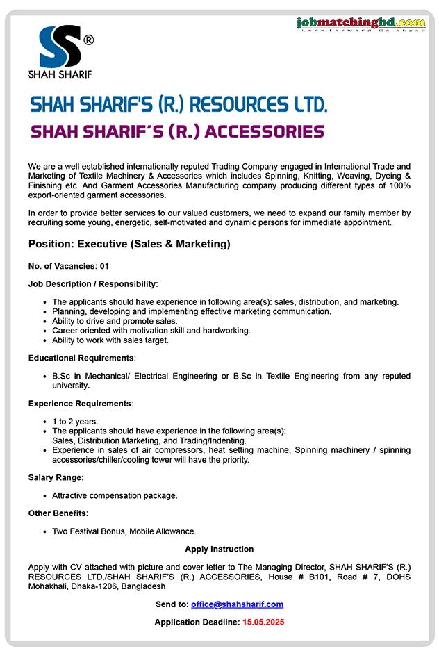 Sales Executive Jobs in Dhaka