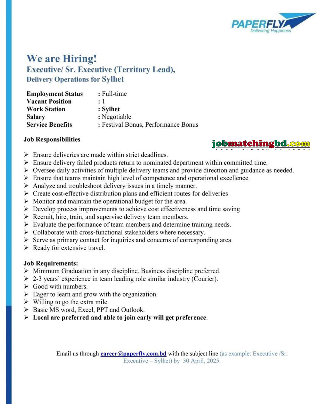 Sales Job Circular 2025