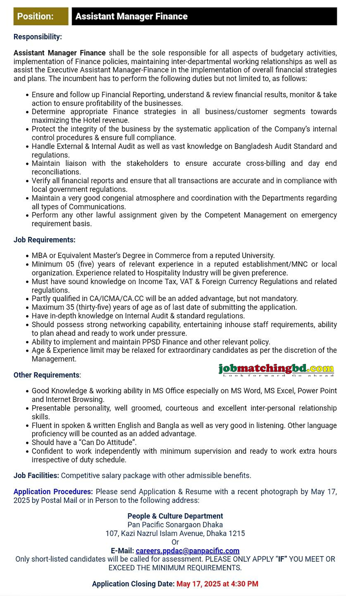 Accounts Job in Dhaka