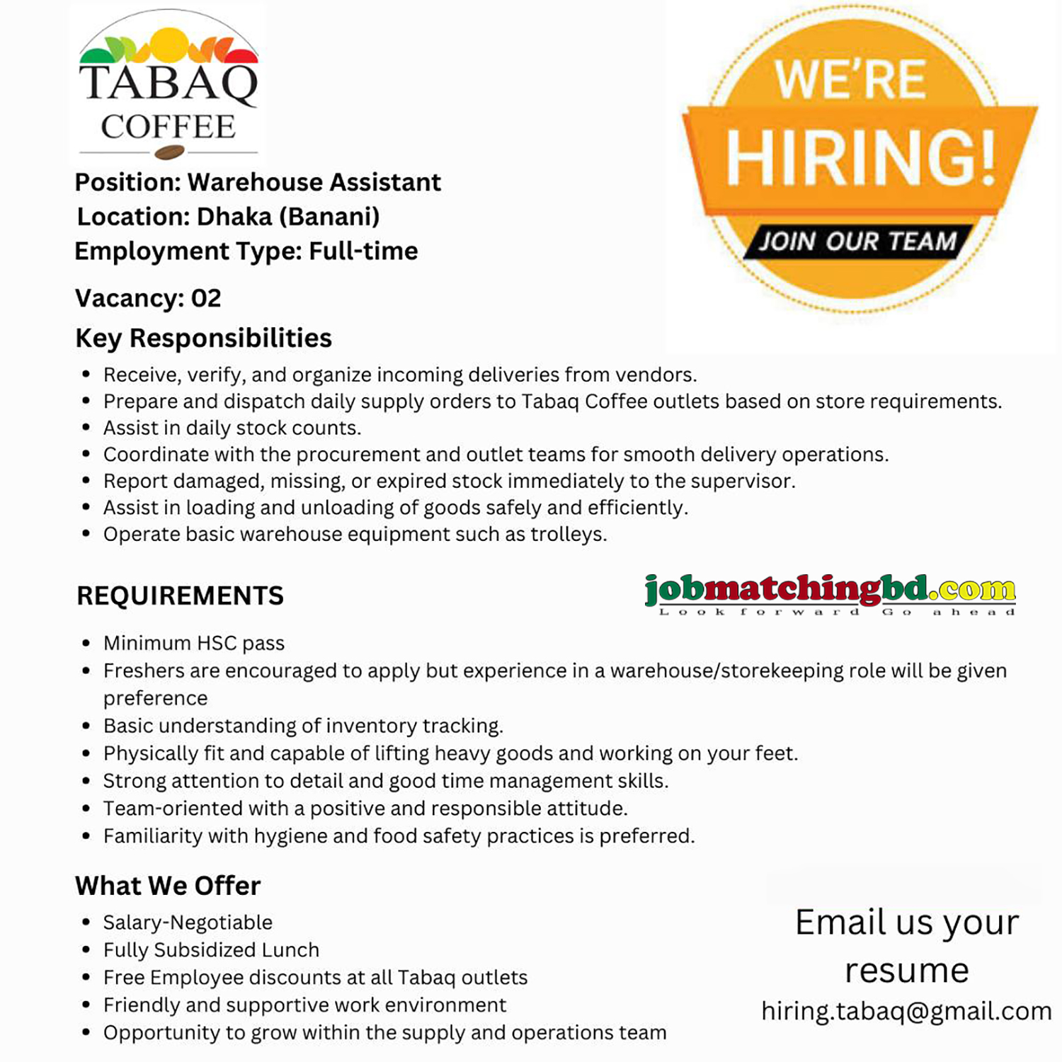 Commercial Job in Dhaka