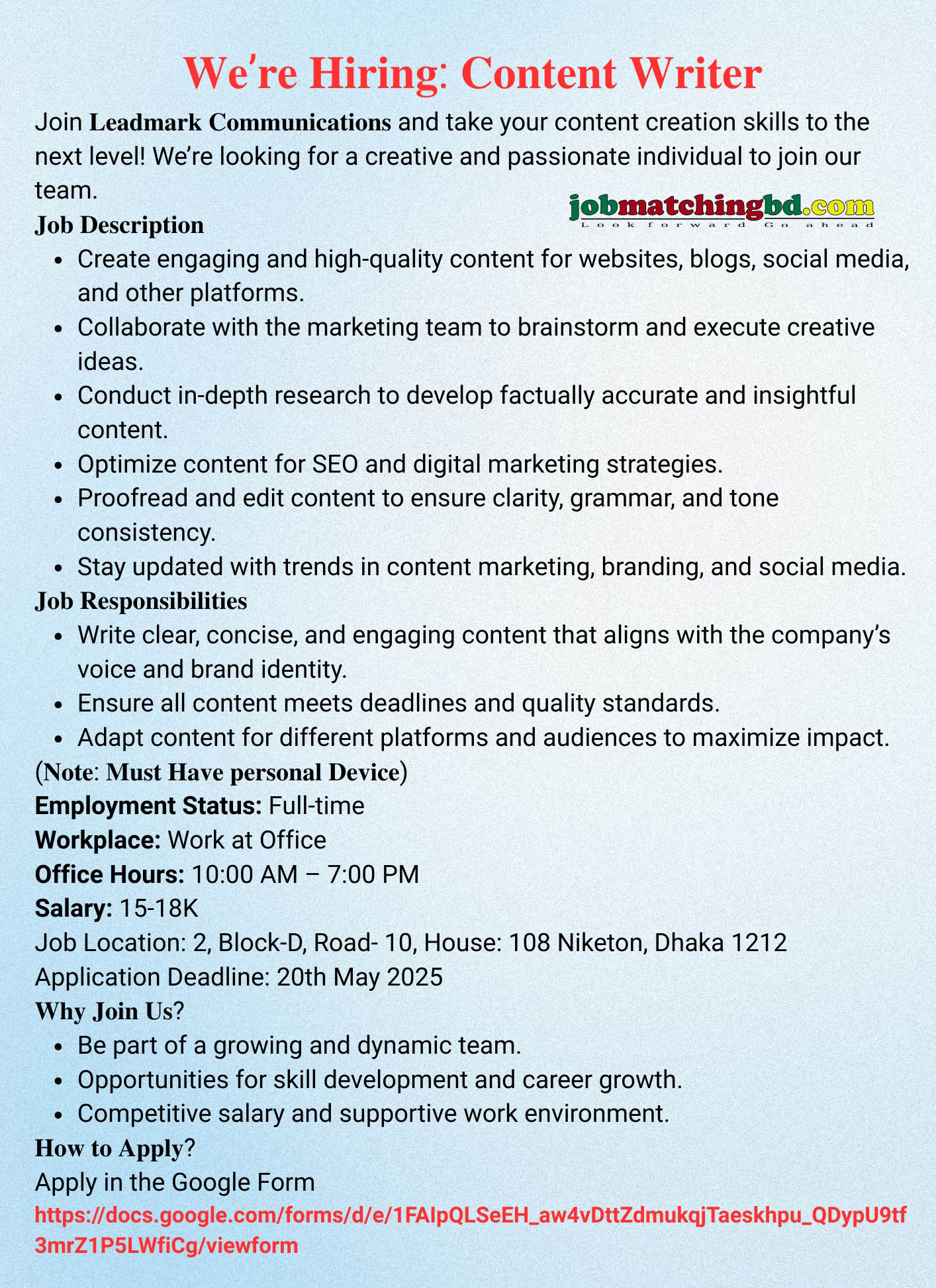 Content Writing Jobs